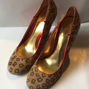 Leopard print baby phat wedges